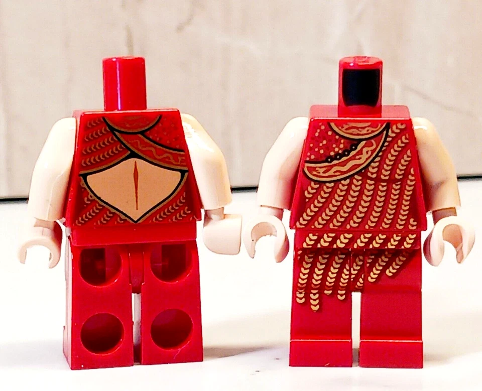 Nuevo LEGO Vestido de Vacaciones Dorado Rojo Torso Patas Impresas a Juego Willie Añadir Cabeza Foto 1 de 1