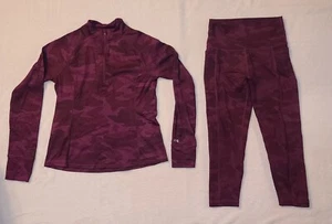 Girls DSG Athletic Outfit Set Maroon Camouflage Size 8-10  - Picture 1 of 19