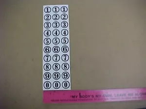 1/24 slotcar 1/24 scale meatball numbers decal sheet thin clear vinyl black # - Picture 1 of 2