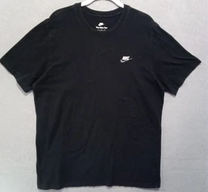 The NIKE Tee T-Shirt schwarz Gr. L klassisch 90er Embordered Swoosh Logo Baumwolle Crew - Bild 1 von 15