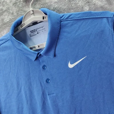 Nike Golf Golden State Warriors Polo XL Azul Dri-Fit Performance Camisa Logo NBA Foto 1 de 4