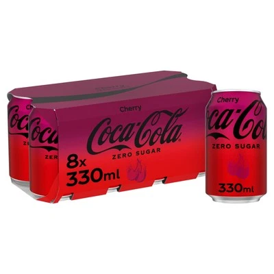 Coca-Cola Zero Sugar Cherry 8 x 330 ml - Image 1 of 4