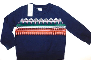 Gap Baby Junge Mädchen Pullover dunkelblau bunt GRÖSSE 18-24M Baumwolle Fair Isle NEU - Bild 1 von 3