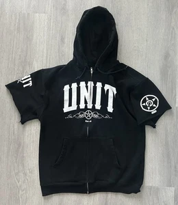 Vintage G Unit ärmellos Reißverschluss Hoodie Herren 50 Cent OG Hip Hop Rap XL Y2k schwarz - Bild 1 von 9