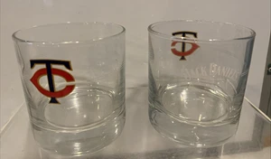 Minnesota Twins Jack Daniels Rocks 2 Glasses Whiskey MLB Collector - Picture 1 of 4