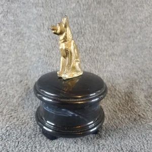 Vintage Porcelain Base With Small Speaker Inside And German Shepherd On Top - Picture 1 of 24
