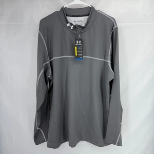 Adidas Men 2XL Coldgear 1/4 Zip Pullover Performance Warm Long Sleeve Gray NEW - Picture 1 of 11