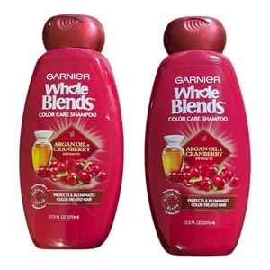 2-Pack Garnier Whole Blends Color Care Shampoo with Argan Oil & Cranberry 12.5oz - Picture 1 of 2