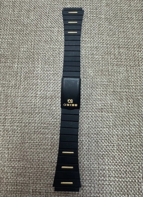 Auténtico Seiko SQ Vintage Hombre Acero Negro Acero PVD Correa de Reloj 20mm Z1484-E Foto 1 de 4