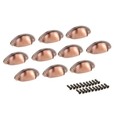 10pcs Cup Handle Shell Pull Kitchen Cupboard Cabinet Door Furniture Drawer Brass - Image 1 of 4