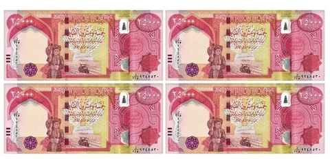 100,000 IRAQI DINAR New 4 X 25,000 UNCIRCULATED AUTHENTIC FREE FAST USA SHIP! Cover