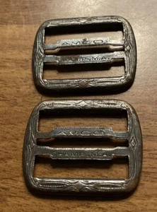(2) Juego de 2 hebillas de cinturón con suspensión de lujo vintage AMCO Champ Massachusetts MA - Imagen 1 de 13
