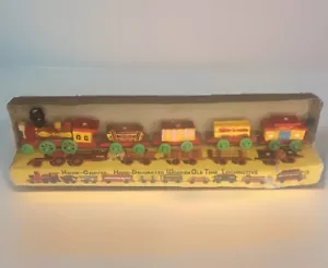 ✅ Set Portacandele Vintage Intagliato A Mano Dipinto A Mano Vecchio Treno + Auto Bonus - Foto 1 di 9