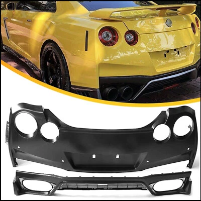 Para 09-22 Nissan R35 GTR Actualización 09-16 a Nuevo 2017-2022 Mira Cubierta Parachoques Trasero Foto 1 de 4