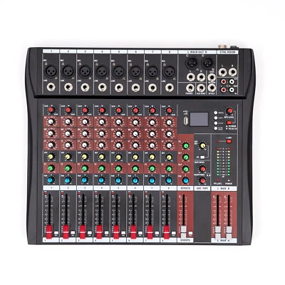 8 Channel USB Bluetooth Live Studio Audio Mixer Power Mixing Console Board w/USB - Image 1 of 4