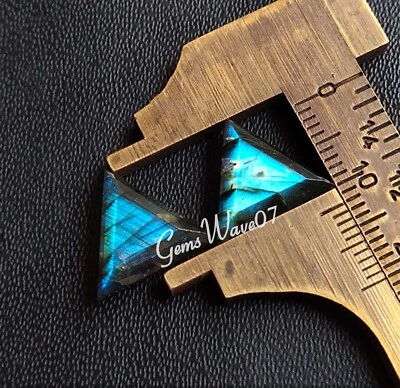 Piedra preciosa natural calibrada corte labradorita destello azul forma trillón 12x12 mm Foto 1 de 4
