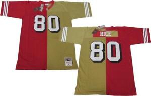 New 1994 Jerry Rice #80 49ers Mens Sizes Mitchell & Ness Legacy Split Jersey
