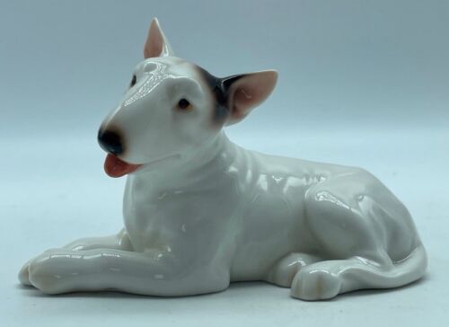 Vintage Royal Copenhagen Pitbull Terrier Laying Porcelain Figurine Rare & Mint!