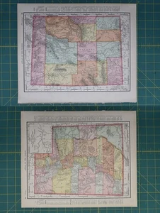 Lote de mapas del atlas mundial Rand McNally vintage original de 1896 de Wyoming Utah - Imagen 1 de 9