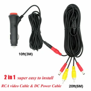 10M RCA Car DC Video Monitor w/ Detection Cable For Car Reverse Camera Monitor - Picture 1 of 5