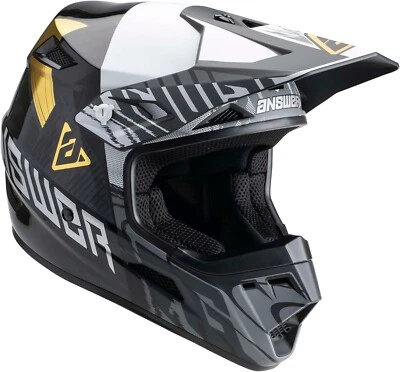 Answer Racing Ronin Motorcycle Helmet Black/Gold MX Off-road ATV UTV BMX Medium - Image 1 of 2