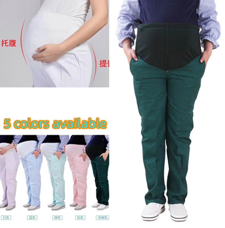 Pregnant  Women Doctor Nurse Uniform Pants Slim Fit Medical Hospital Work Pants - Image 1 of 4