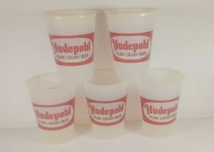 Lote de 5 tazas individuales vintage de cerveza de grano puro Hudepohl de 12 oz varios lotes disponibles - Imagen 1 de 4