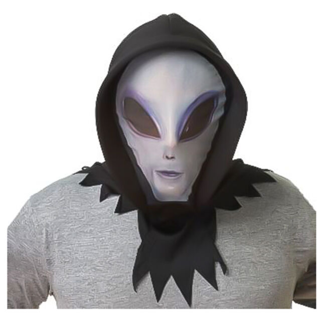 Ramede 2 Pcs Alien Mask 3D Full Face Mask Halloween Mask Cosplay Alien Glasses Halloween Party Ghost Creepy Face Costume for Adults Kids Scary Party