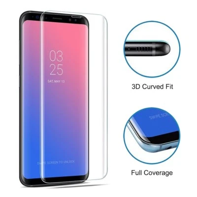 For Samsung Galaxy S9 Plus 3D Full Curved Tempered Glass Screen Protector, Clear - Image 1 of 4