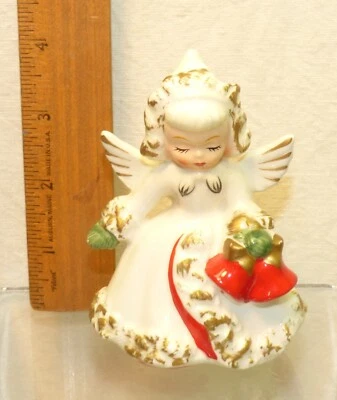 Holt Howard Ángel de Navidad con Campanas Candelabro Estatuilla Japón De Colección 1963 Cerámica Foto 1 de 4