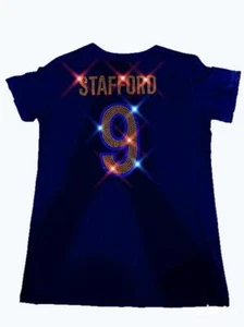 Womens LA Rams Matthew Stafford Crystal Bling Sparkle Jersey Top - Picture 1 of 6