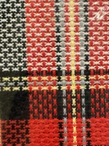 Charles Craft Hop Scotch Aida Fabric Tartan Plaid Red Black 14 CT Cross Stitch - Picture 1 of 14