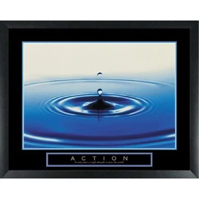CRAIG FRAMES Action Drop of Water Inspirational Home, Office, Framed Motivational Poster