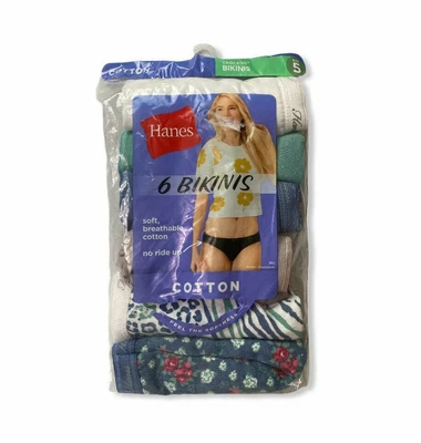Women's Cotton Tagless Bikinis - Hanes - Assorted Colors/Various Sizes - S572 - Image 1 of 3