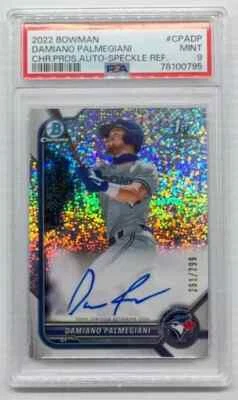 2022 Bowman Chrome Damiano Palmegiani Speckle Refractor Auto #261/299 PSA 9 - Image 1 of 2