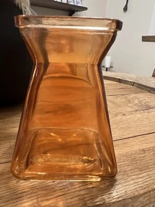 Einzigartige Vintage orange Bernstein Blumenvase 5" hoch - Bild 1 von 3