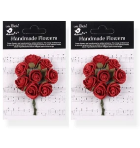 2 packs - Charlie Paper Flowers - Cardinal Red Little Birdie Flowers 8/pkg - Picture 1 of 1