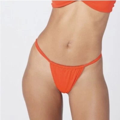 LSPACE Orange Women Swimsuit Bottom Size Medium Gina Bitsy Cut Bikini New - Image 1 of 4