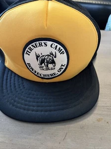 Vintage Snapback Trucker Hat Turner’s Camp Bonnechere, ONT Hunting Cap Mesh - Picture 1 of 6