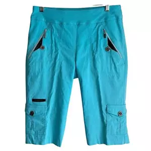 Jamie Sadock Skinnylicious Nirvana Blue Stretch 13” Bermuda Golf Shorts Size 8 - Picture 1 of 7