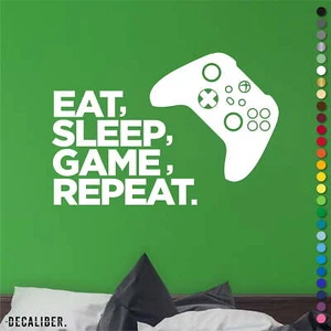 Xbox Series X & S Eat Sleep Game Repeat Sticker Decal Wall Art Bedroom Gaming - Picture 1 of 33
