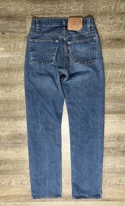 Jeans Levi’s 501 vintage anni 90 blu denim made in USA bottone mosca 29X36 - Foto 1 di 8