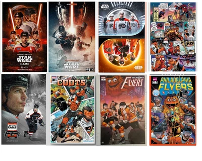 LOTE DE 8 VOLADORES DE MARVEL-STAR WARS-SALÓN DE LA FAMA MINI PÓSTER GRITTY SGA Foto 1 de 4