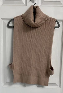 by Anthropologie Damen hellbrauner Rollkragenpullover offene Seiten Einheitsgröße - Bild 1 von 5