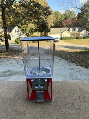 25, 50 Cents Commercial Candy Gumball Vending Machine Red Metal - Image 1 of 3