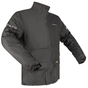 Richa Monsoon Waterproof Motorcycle Over Rain Jacket - Black - Picture 1 of 3