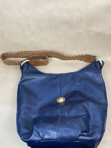 Cartera grande vintage Capezio azul hobo boho correa trenzada años 80’s - Imagen 1 de 13
