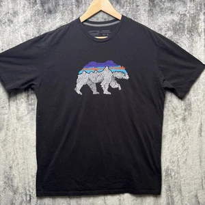 T-shirt uomo Patagonia cotone biologico orso montagna grafica taglia L nera regular - Foto 1 di 5