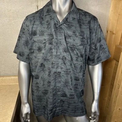 Camisa táctica 5.11 botón a presión gris estampado por todas partes comestibles plantas silvestres para hombre 2XL Foto 1 de 4