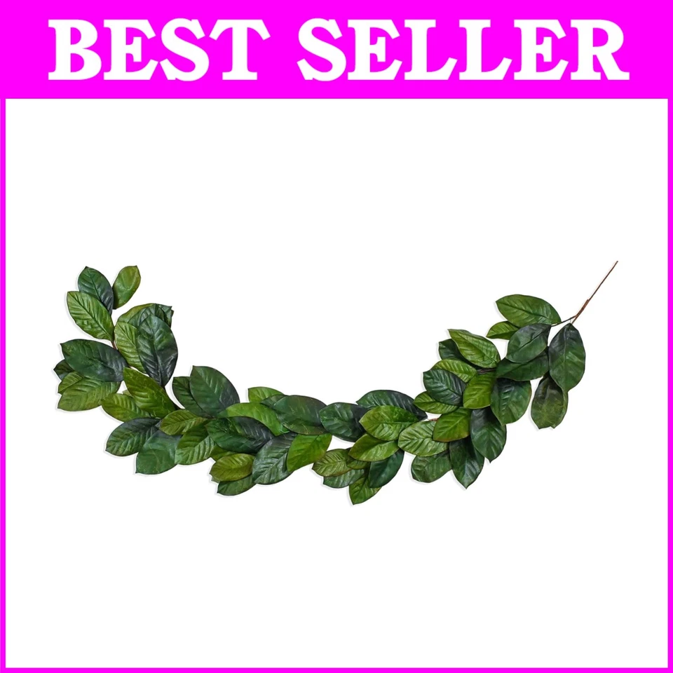 Vita Domi 6 Foot Magnolia Leaf Garland 2 Tone Green Vtd-abf-nf2002